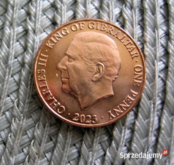 Gibraltar 1 Pens 2023r Karol III Mennicza Numizmatyka Kalisz