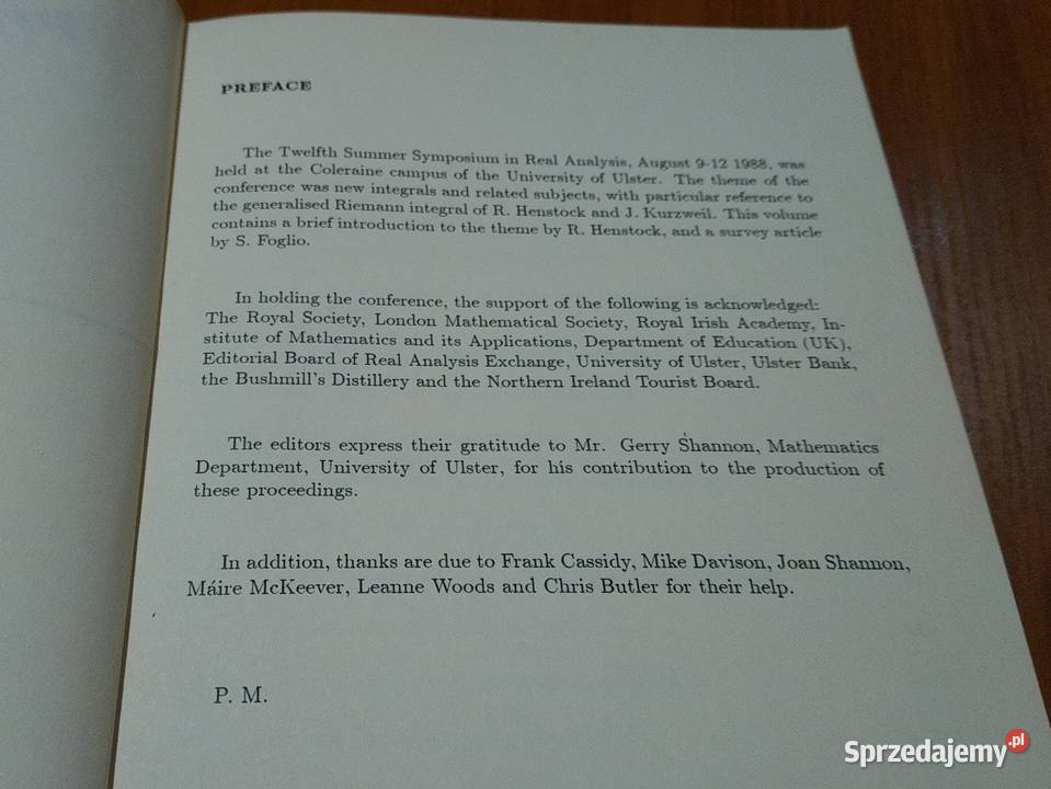 integrals proceedings of the Henstock ISBN 3540523227 Gdańsk