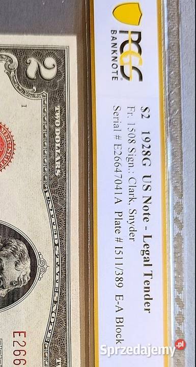USA 2 Dolary 1928 r Chicago PCGS 64 PPQ RZADKI Węgorzewo