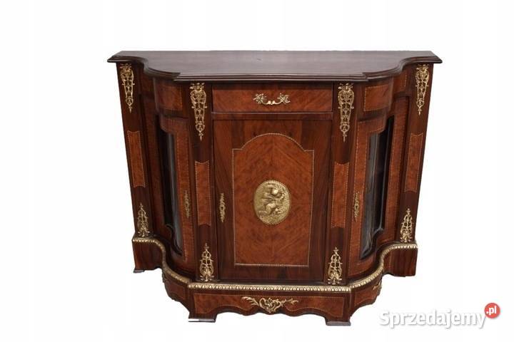 Piękna Komoda Empire Drewno Brąz Gięte Szyby Kraków