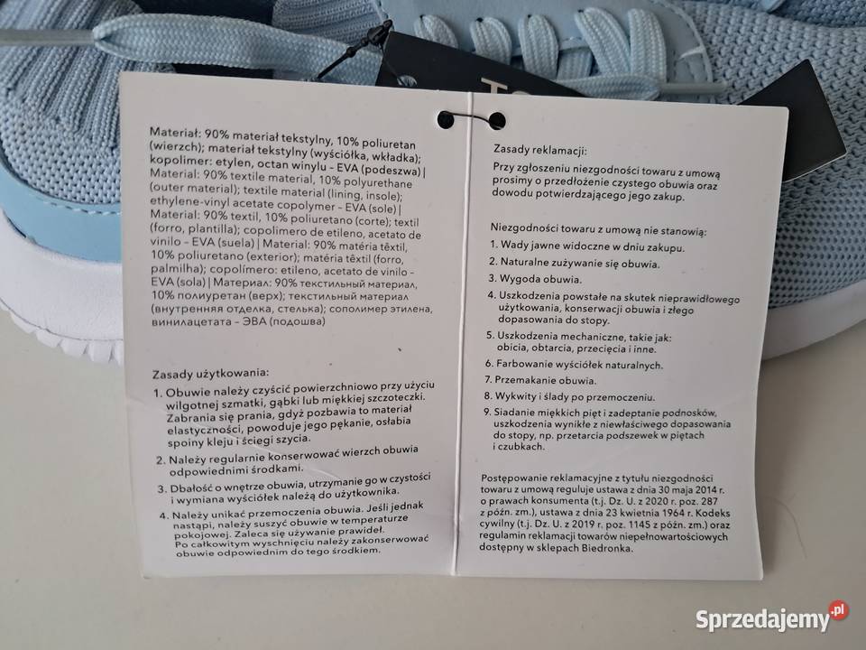 Buty damskie sportowe niebieskie Tom Rose do małopolskie Kraków