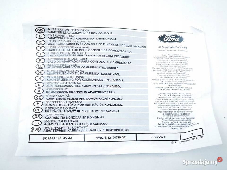 WIĄZKA NAWIGACJI FORD FOCUS C KUGA NOWA Z ASO