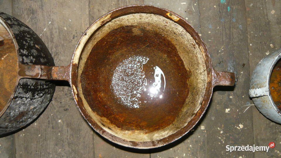 Stary żeliwny garnek żeliwny sagan garnki żeliwn