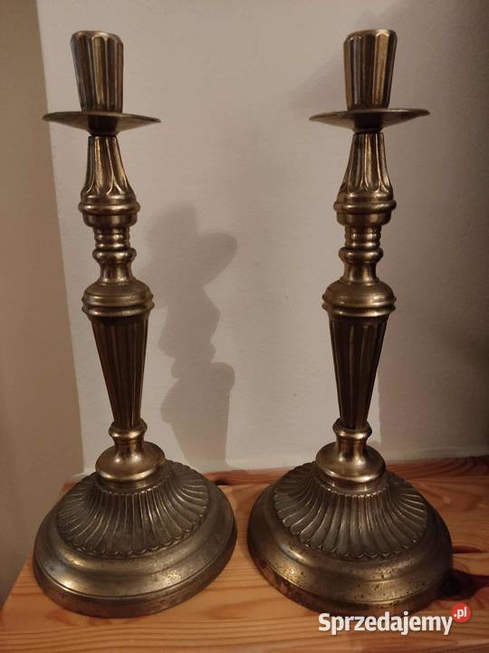 stare mosiężne świeczniki 2sztuki lubuskie Gorzów Wielkopolski
