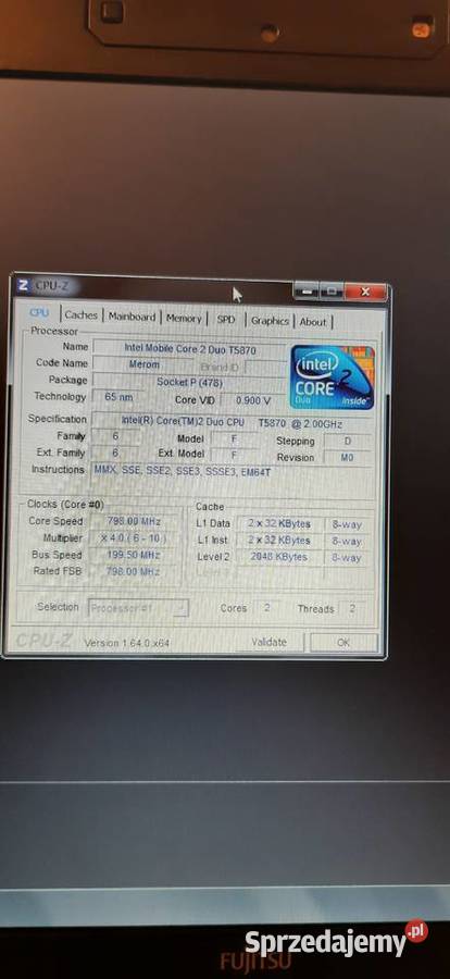 Laptop Fujitsu 2x200Gh 40 GB RAM HDD 320 GB Mińsk Mazowiecki
