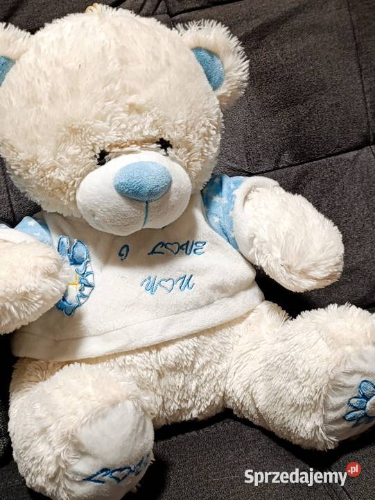 miś pluszowa zabawka maskotka pluszak z napisem