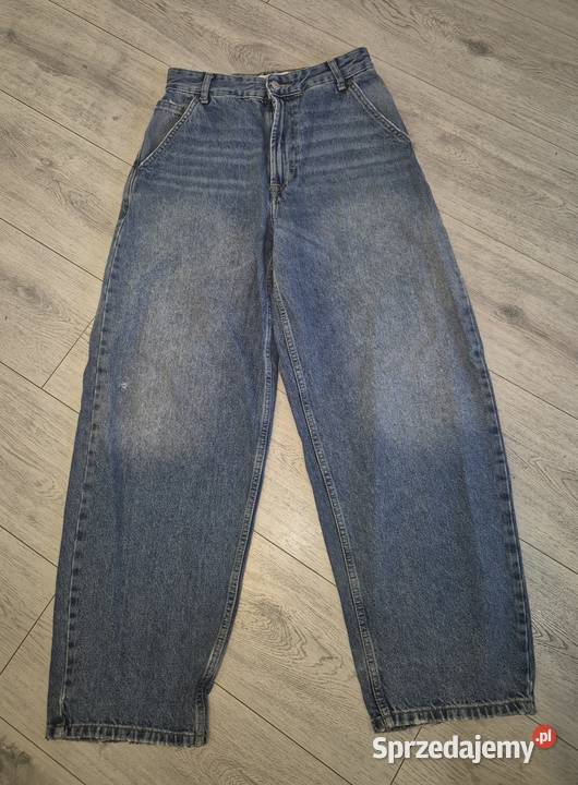 Spodnie jeansowe chłopiec Baggy Bershka 34XS niebieski Łódź