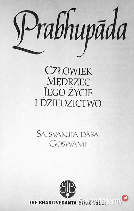 Prabhupada Człowiek Mędrzec Satsvarupa Dasa miękka Chełm