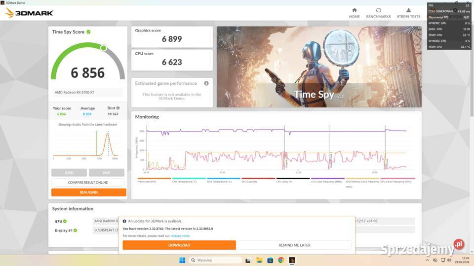 Komputer gamingowy RX 5700 XT Ryzen 5 3600 16GB Klasy AMD APU Ostrów Wielkopolski
