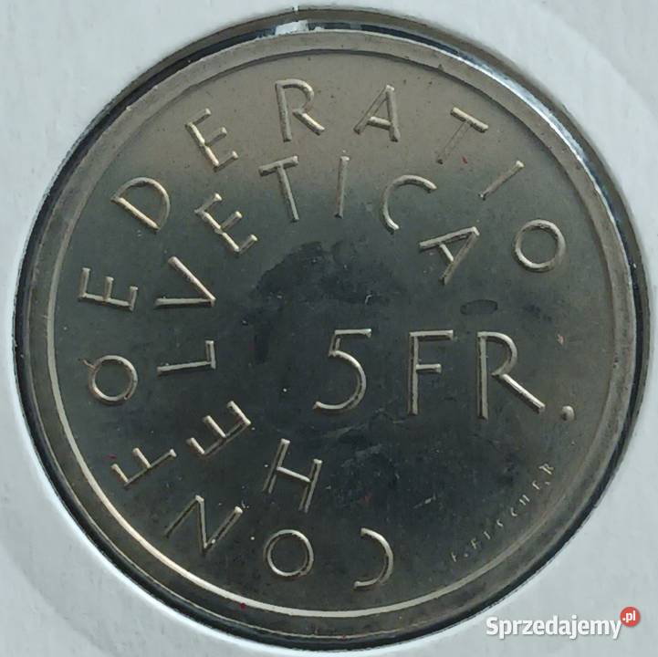 5 Franków Szwajcaria 1975 rEuropejski Ochrony Konin