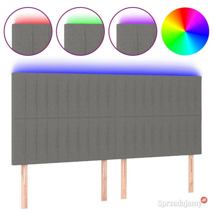 Zagłówek do łóżka z LED ciemnoszary 200x5x118128 Warszawa sprzedam