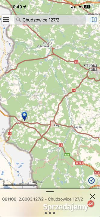 Działka budowlana drodze asfaltowej Chudzowice