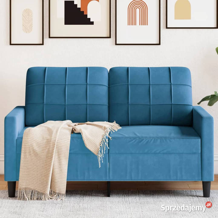 Sofa 2osobowa niebieski 120 tapicerowana Warszawa sprzedam