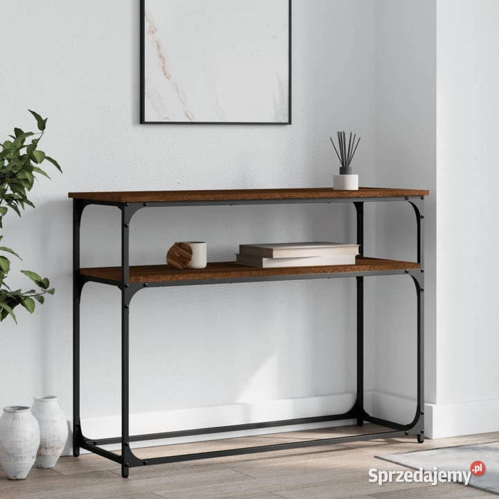 Stolik konsolowy brązowy dąb 100x355x75 WM834069 Warszawa sprzedam