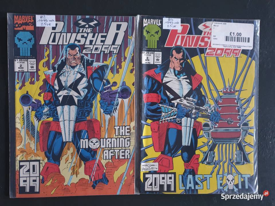 The Punisher 2099 7 oryginalnych komiksów Marvel