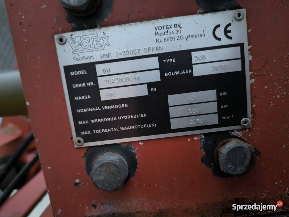 Mulczer kosiarka bijakowa Votex 3m Bobrowa