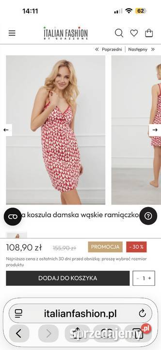 Koszula nocna Italian Fashion Evora rL Rozmiar L