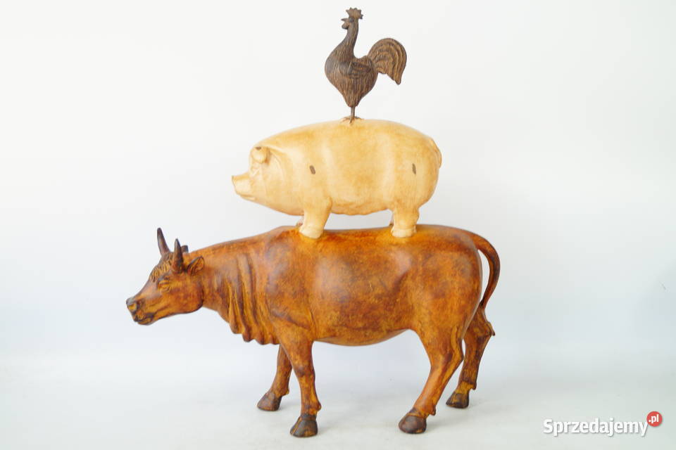 Kogut świnia i krowa figura dekoracyjna Farma Gizałki