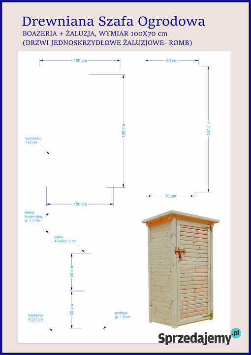 Szafa ogrodowa drewniana szafa drewniana na