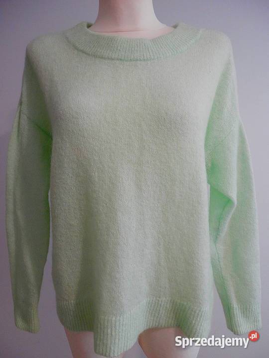 Sweter Wełniany Moherowy Oversize Pastelowy Łomża