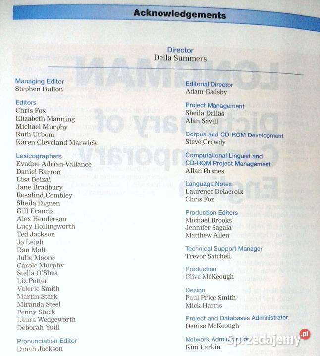 Longman Dictionary of Contemporary English Della Rok wydania 2003 Chełm