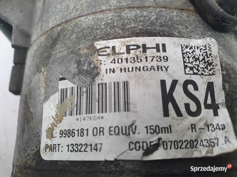 SPRĘŻARKA KLIMATYZACJI Opel Astra J 16 18 16V Kompresory klimatyzacji Chełm