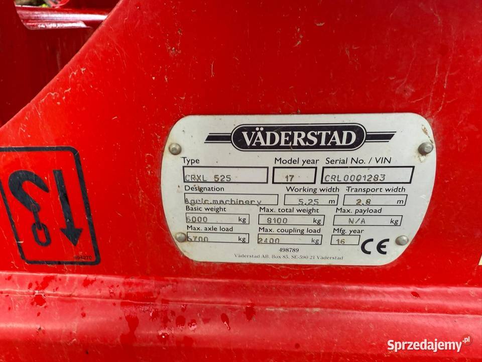 Brona Talerzowa Vaderstad Carrier CR XL 525 nieuszkodzony dolnośląskie Nowa Ruda