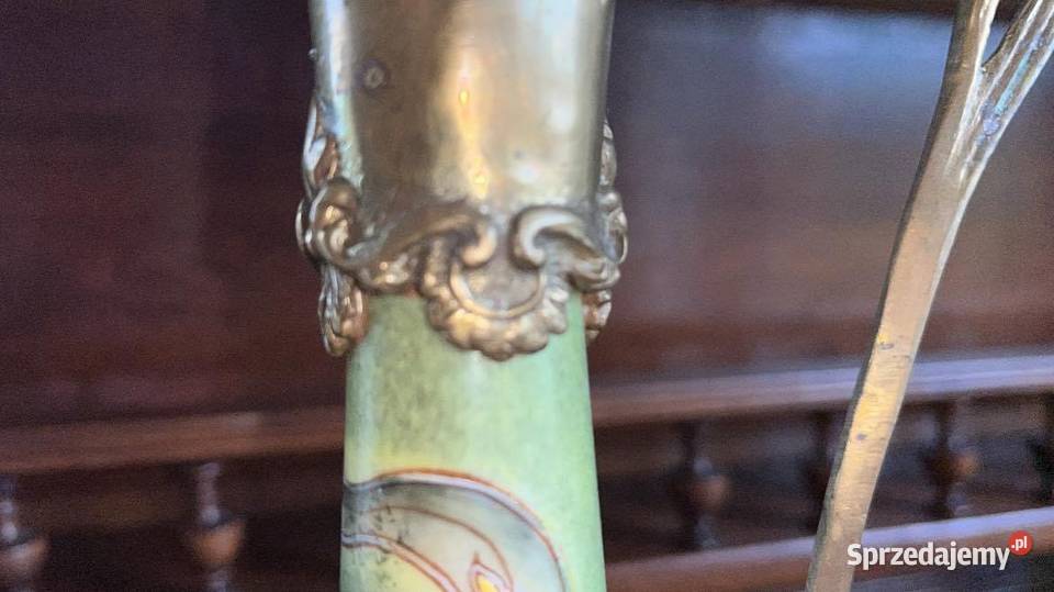 Porcelanowa karafka okutą złoconym brązem W Gdańsk