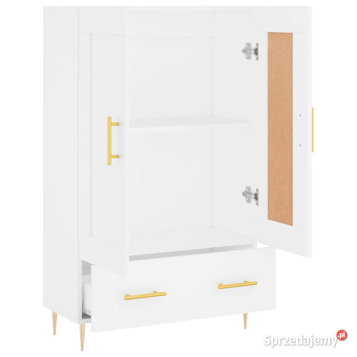 Wysoka szafka biała 695x31x115 materiał