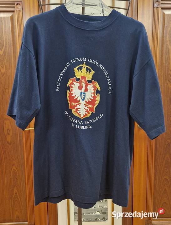 TSHIRT męski bawełniany z nadrukiem granatowy Rozmiar XL Lublin sprzedam