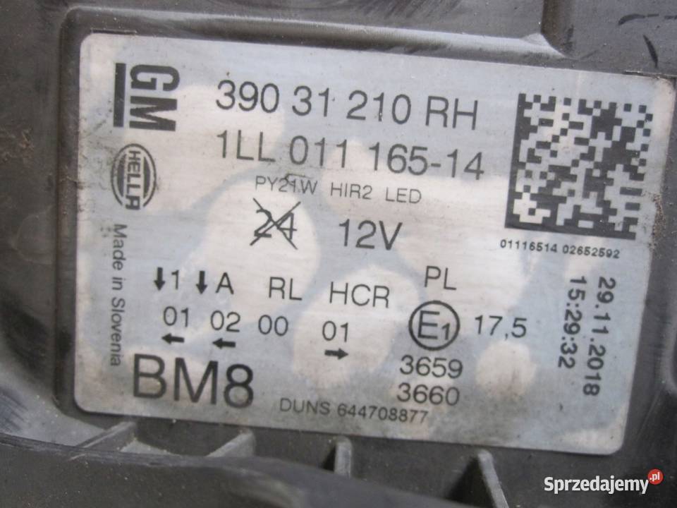 INSIGNIA A I LIFT 16r lampa prawa przód 39031210 Kielce sprzedam