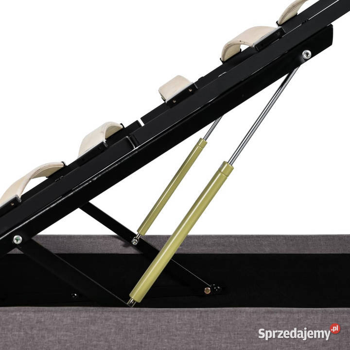 Rama łóżka z podnośnikiem i LED taupe tkanina 90 73cm Łóżka Warszawa sprzedam