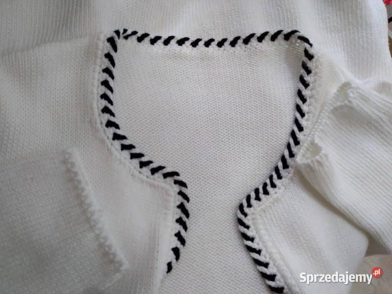 Sweterek bolerko damskie białyczarny rozmiar Ms Kielce