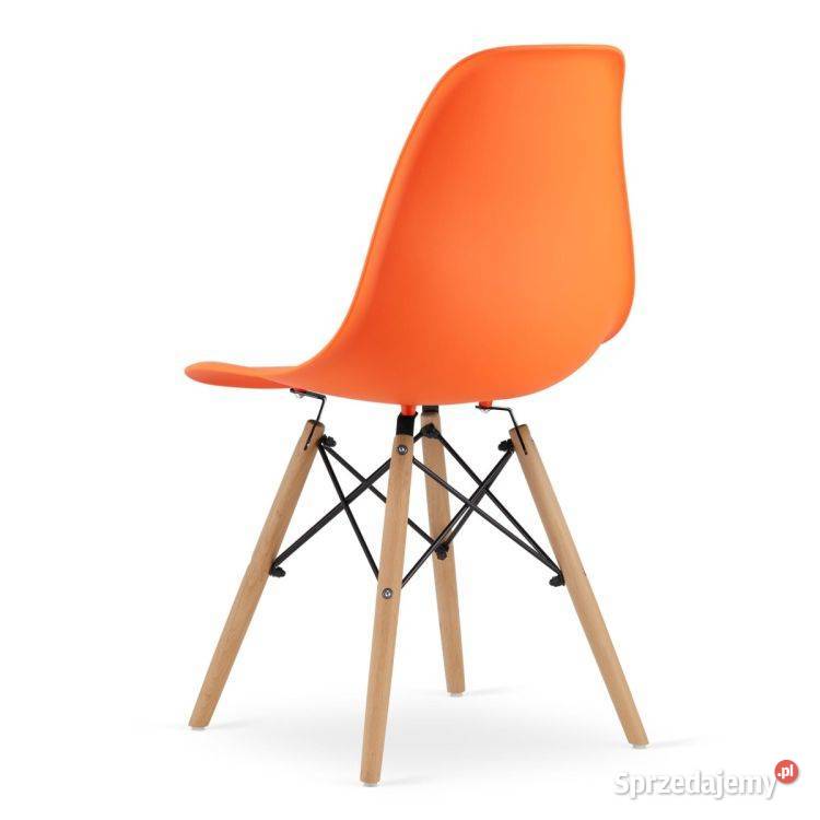 Zestaw czterech krzeseł w kolorze pomarańczowym podlaskie Bielsk Podlaski