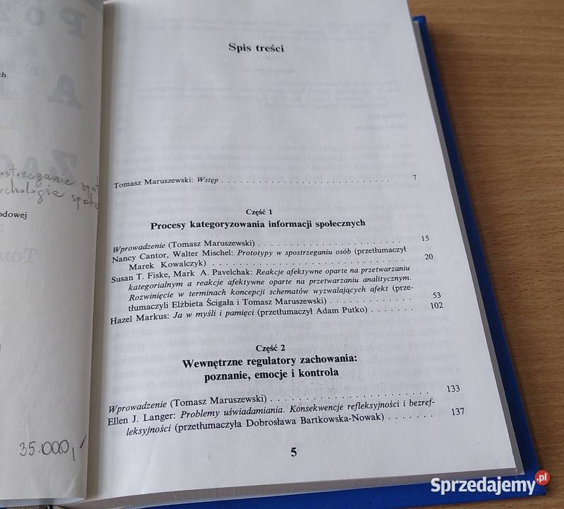 Poznanie afekt zachowanie pod red Tomasza Gdańsk sprzedam
