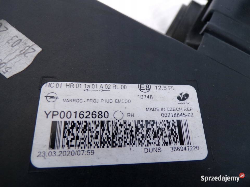 OPEL GRANDLAND X LAMPA FULLLED PRAWA PRZÓD