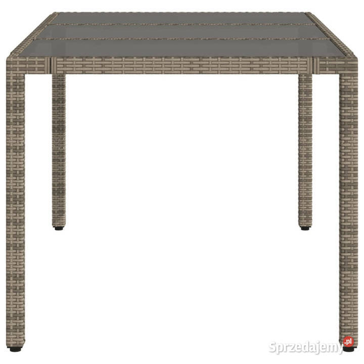 Stół ogrodowy ze szklanym blatem szary 150x90x75 Stoły i stoliki ogrodowe Warszawa