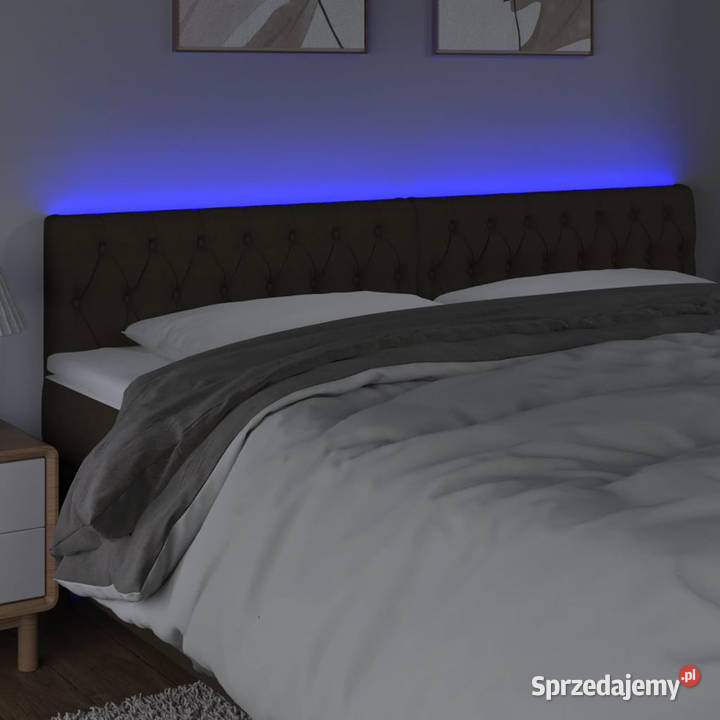 Zagłówek do łóżka z LED ciemnobrązowy 180x7x7888 mazowieckie Warszawa
