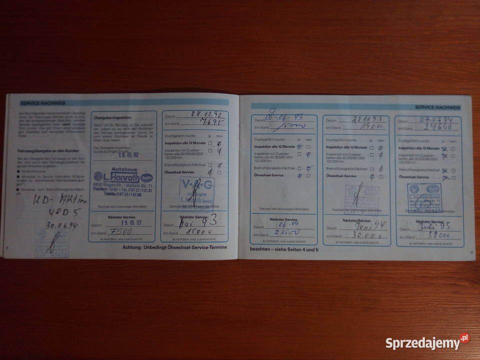Książka SERWISOWA i INSTRUKCJA obsługi oryginał Pozostałe podkarpackie Mielec