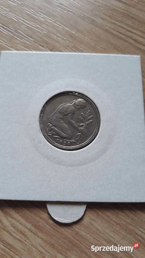 50 Fenigów Niemcy 1950 r men J Numizmatyka wielkopolskie Konin