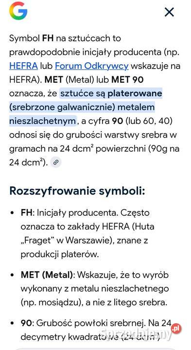 Sztućce FH Met 90 wysokiej jakości srebrzyste z mazowieckie Warszawa sprzedam