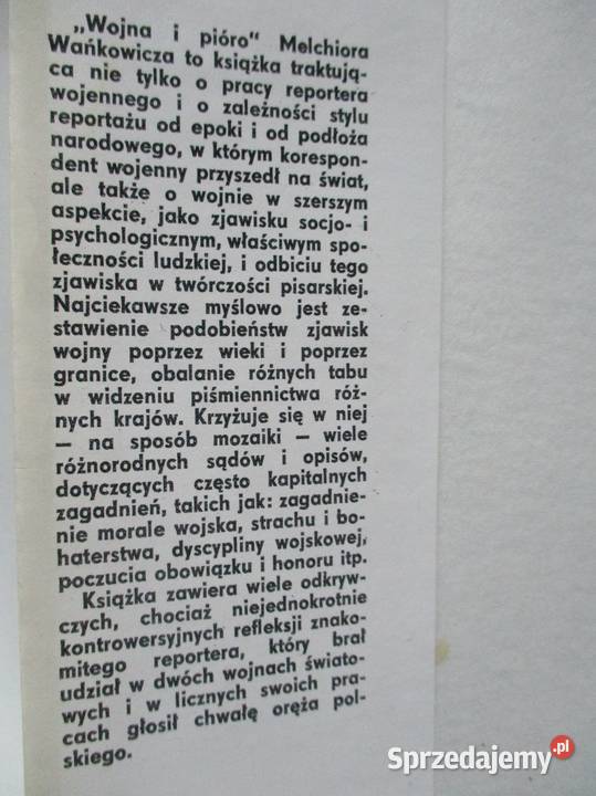 Wojna i pióro MWańkowicz reporter podróże listy Łódź