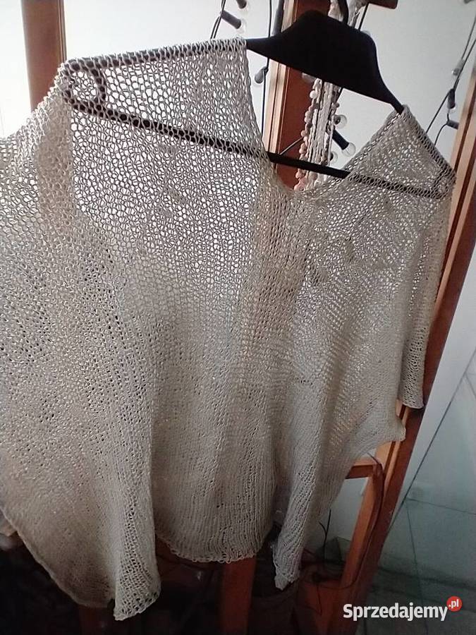 Narzutka na tunikę len rękodzieło Łódź sprzedam