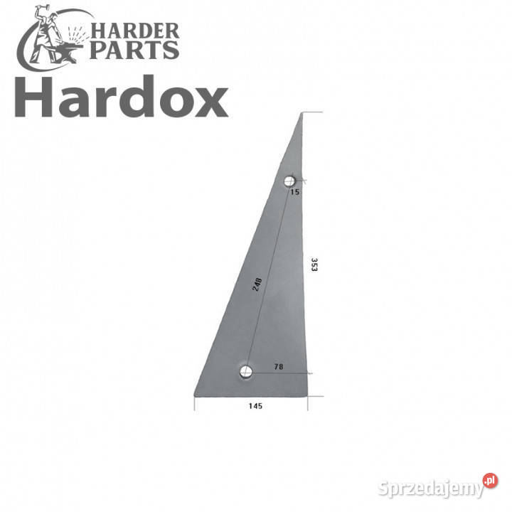 Pierś HARDOX 1462299L części do pługa DOWDESWELL Suwałki