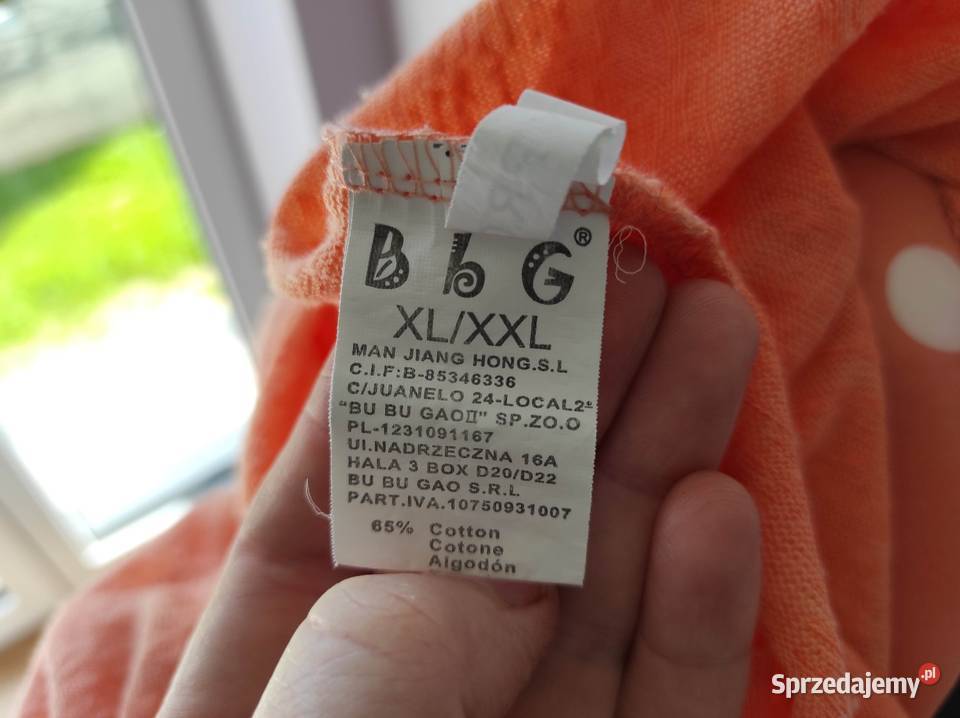 Lekka bluzka 42 XL pomarańczowa w groszki mazowieckie Płock