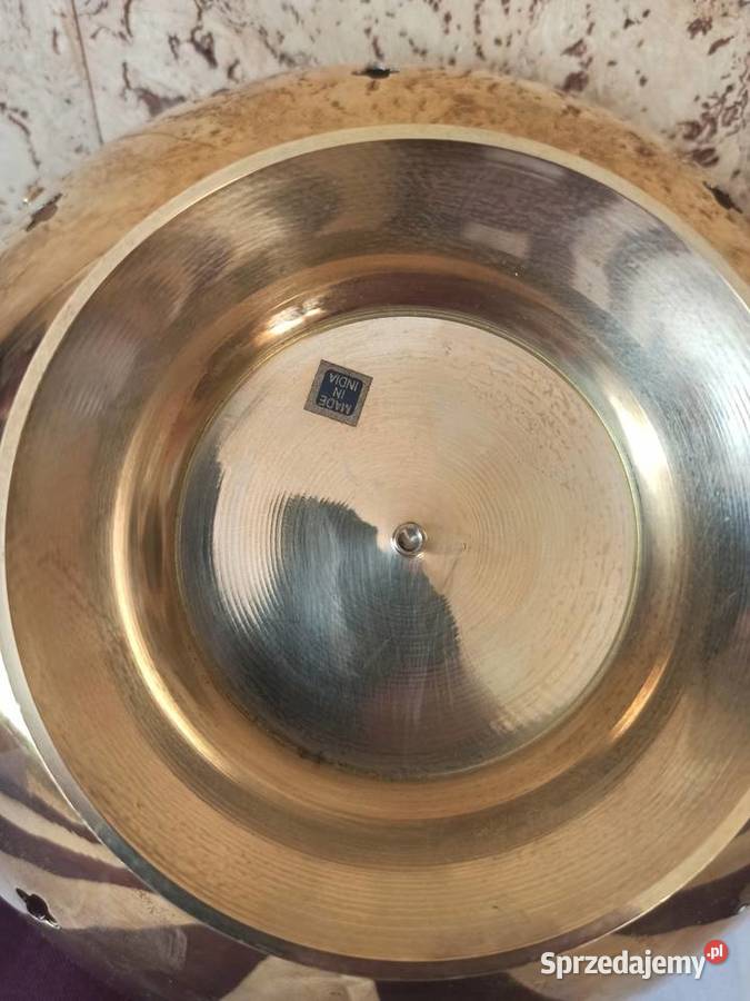 Stara patera mosiężna koszyk mosiądz Made In Ostrów Wielkopolski