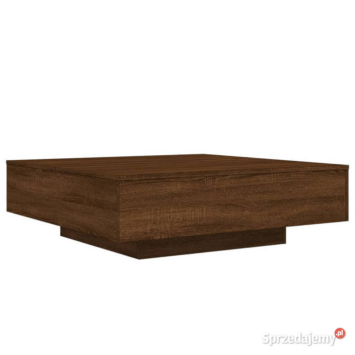 Stolik kawowy brązowy dąb 100x100x31 WM836601 mazowieckie Warszawa