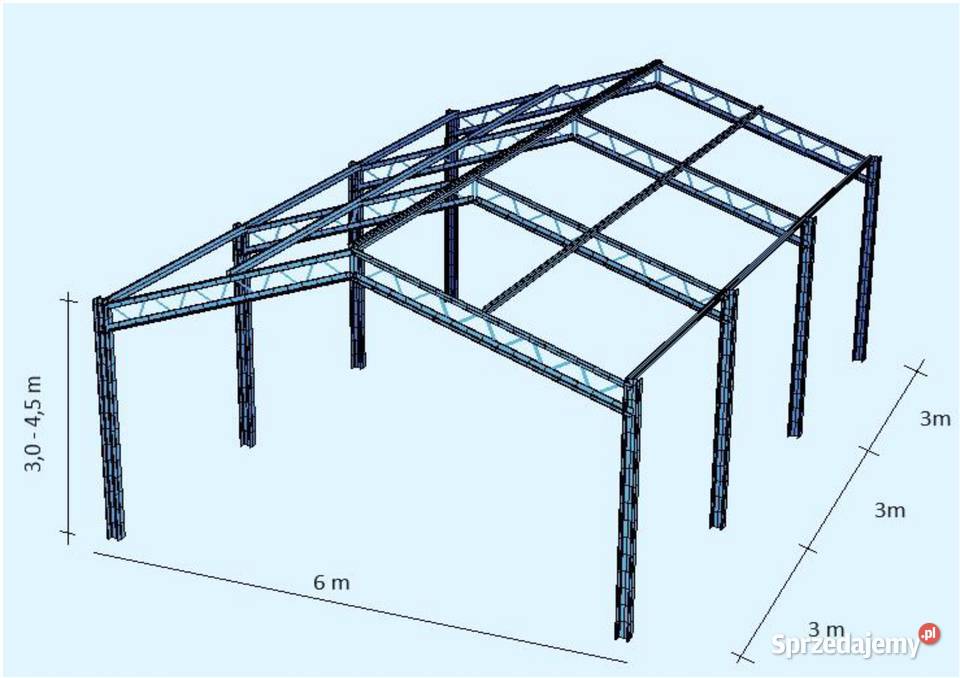 Hala Magazyn Wiata Garaż 6 m x 6 m h 3m NOWA w Słupno