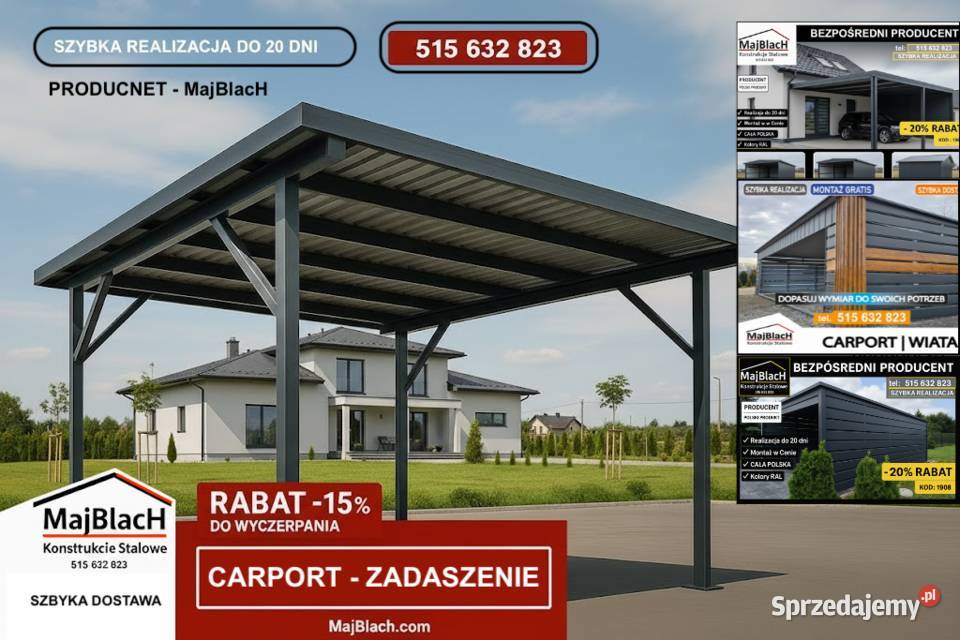 ZŁOTY DĄB Garaż Blaszany 6x6 Blaszak Montaż Bytów