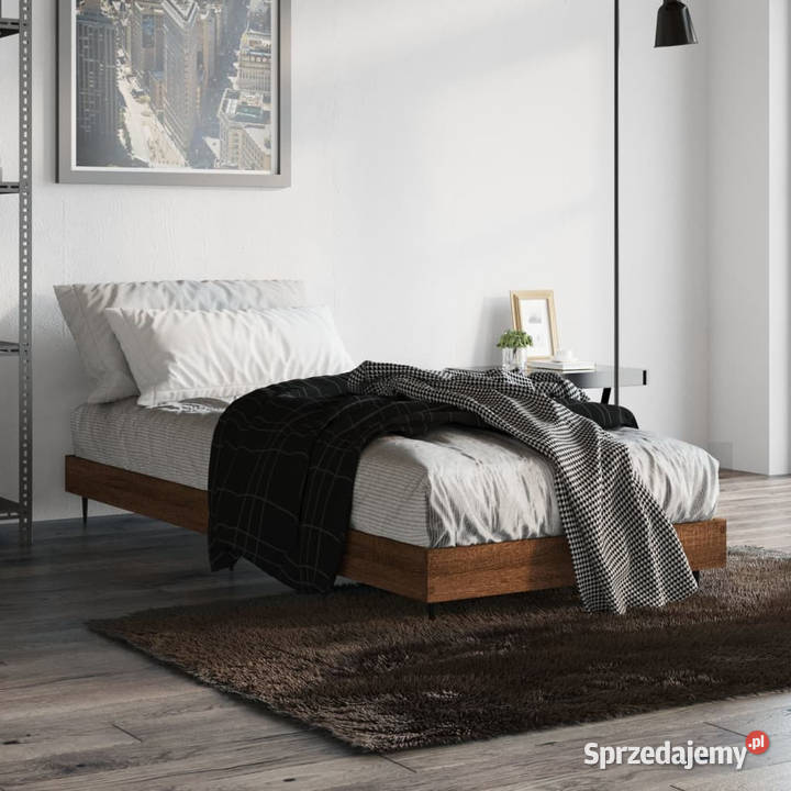 Łóżko bez materaca brązowy dąb 75x190 WM832316 78cm mazowieckie Warszawa